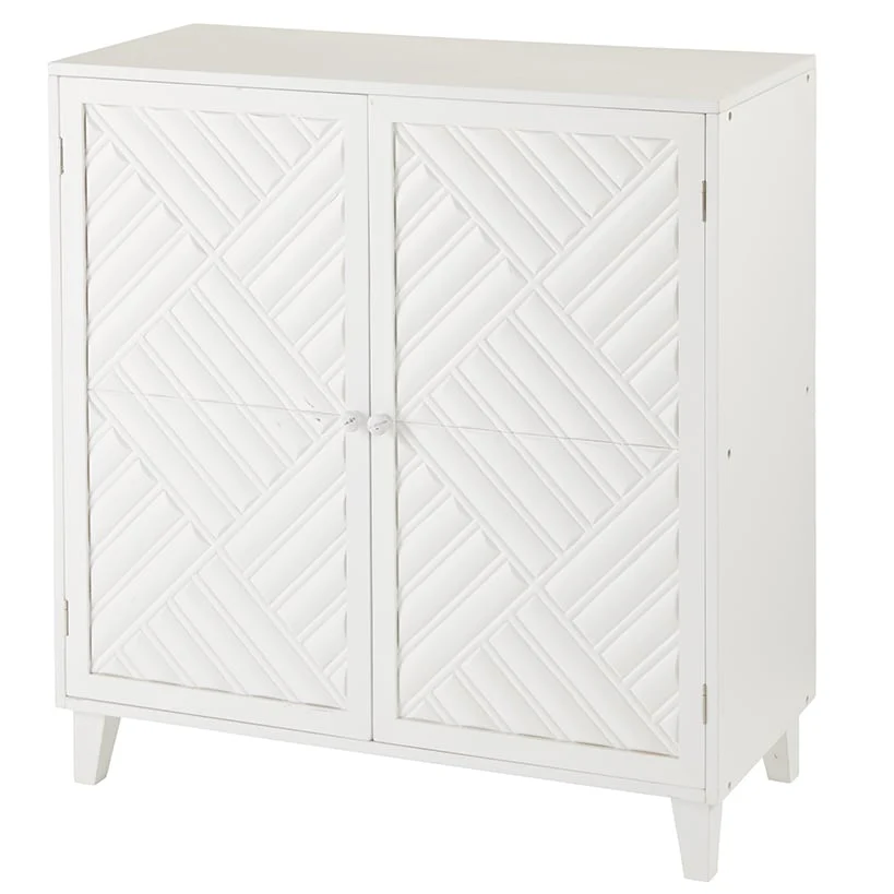 2-Door Gray Cabinet with Chevron Design - Image 5