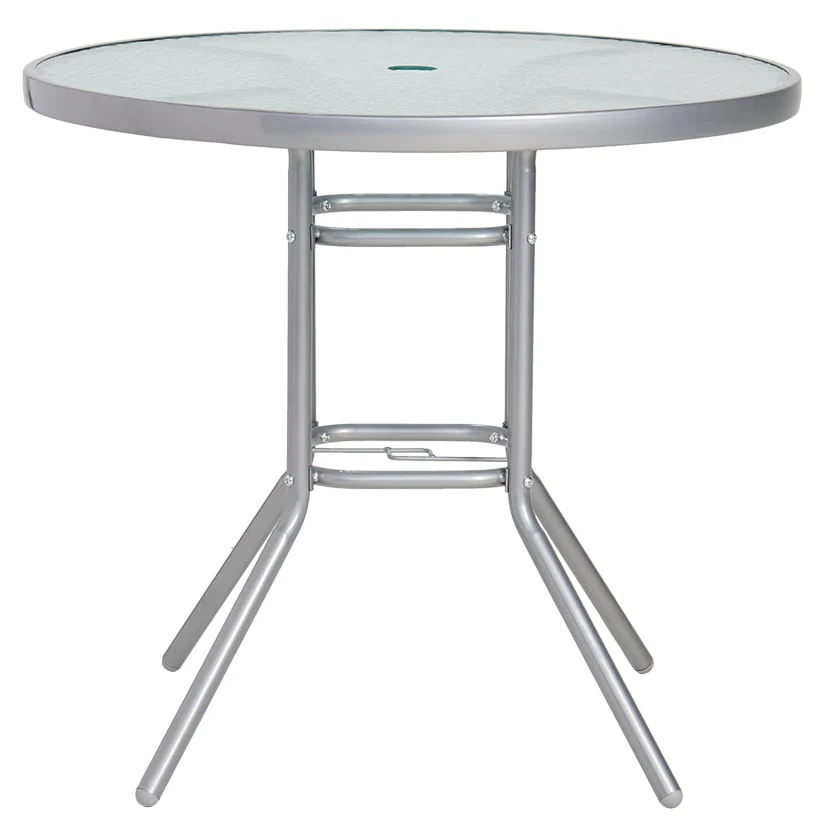 6-Pc. Outdoor Garden Glass Table Furniture Set with Chairs and Umbrella - Image 6