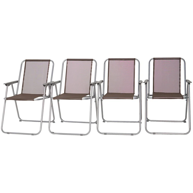 6-Pc. Outdoor Garden Glass Table Furniture Set with Chairs and Umbrella - Image 8