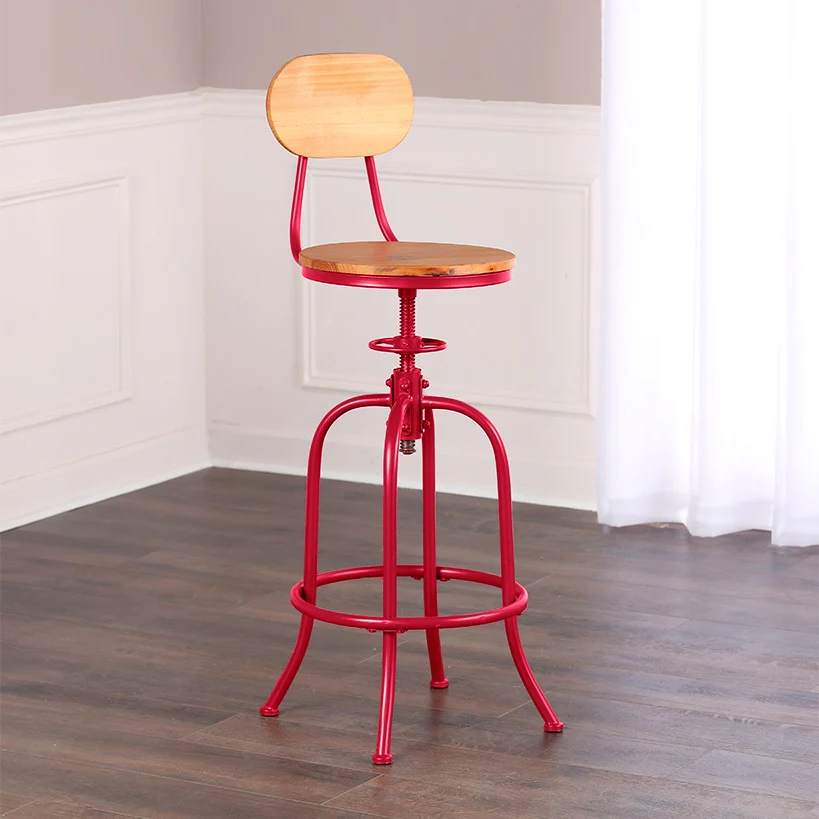 Adjustable Swivel Stool with Back - Image 2
