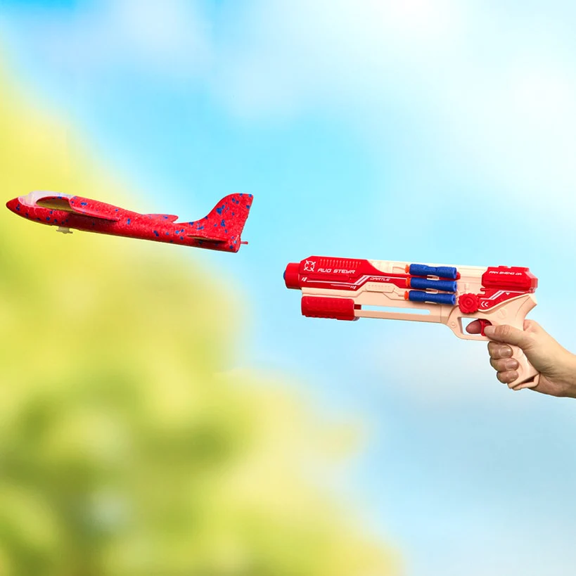 Airplane Launcher And Foam Ball Dart Blaster Gun Kids Fun Shooting Set - Image 5