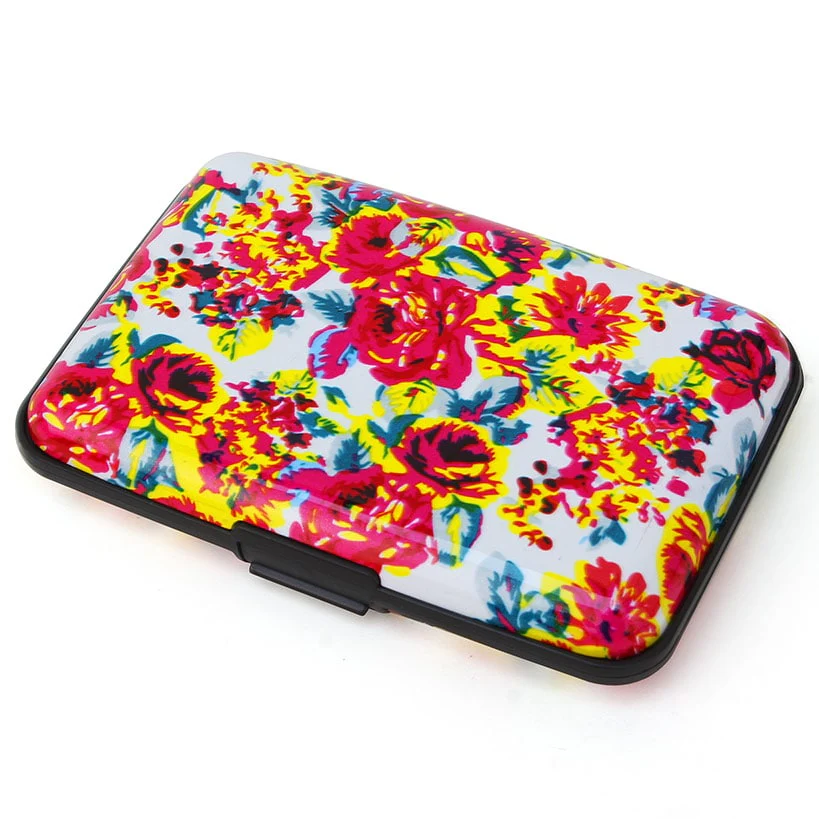 Aluminum Card Holder Hard Shell Floral - Image 3