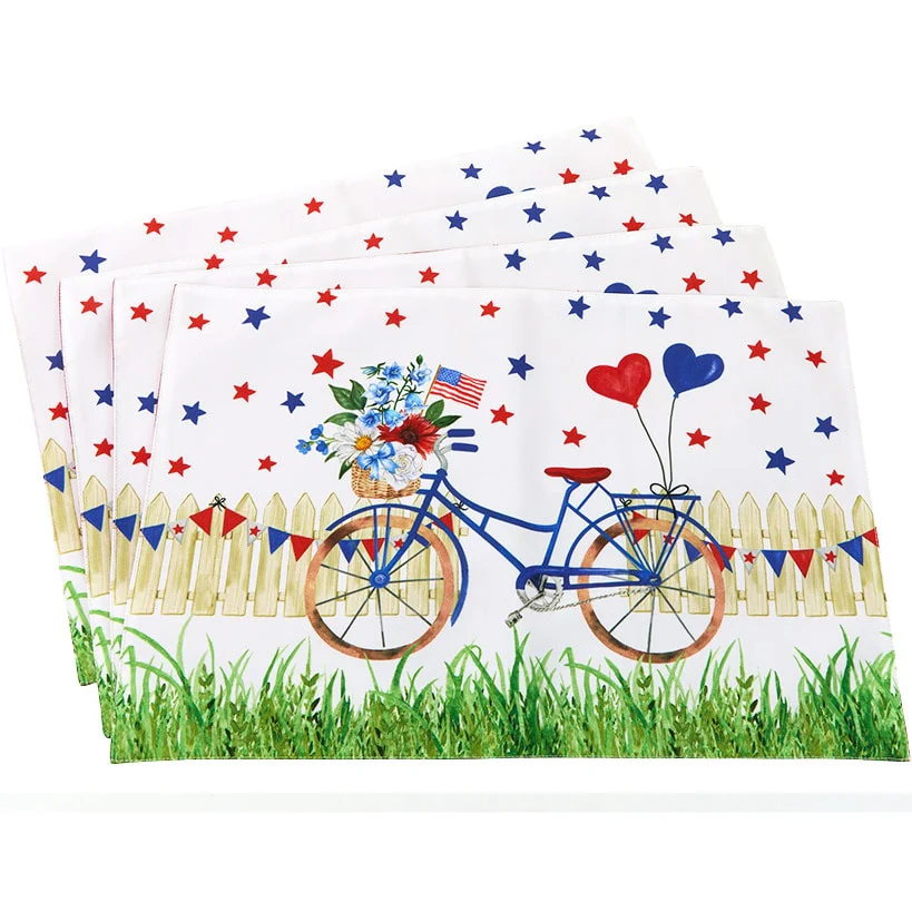 Americana Bicycle Set of 4 Placemats - Image 3
