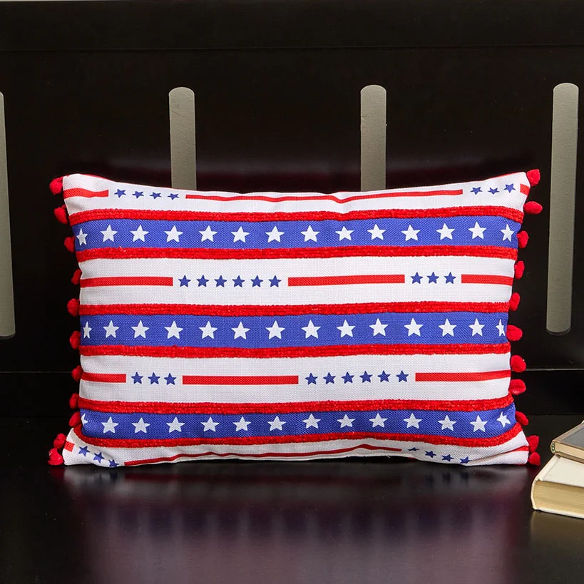 Americana Embroidered Accent Pillow - Image 4