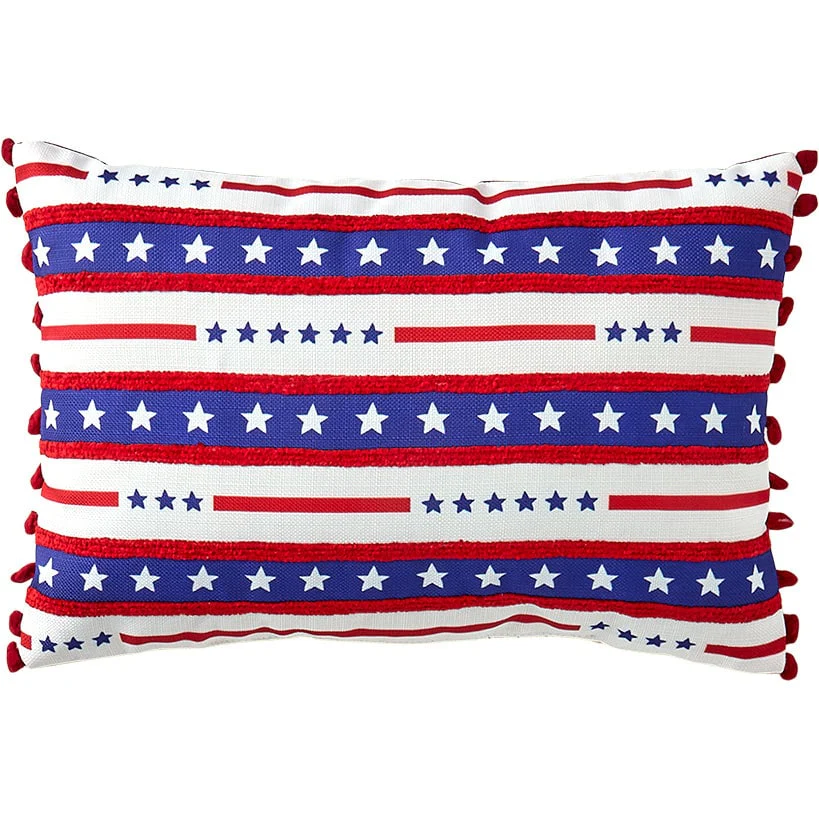Americana Embroidered Accent Pillow - Image 7