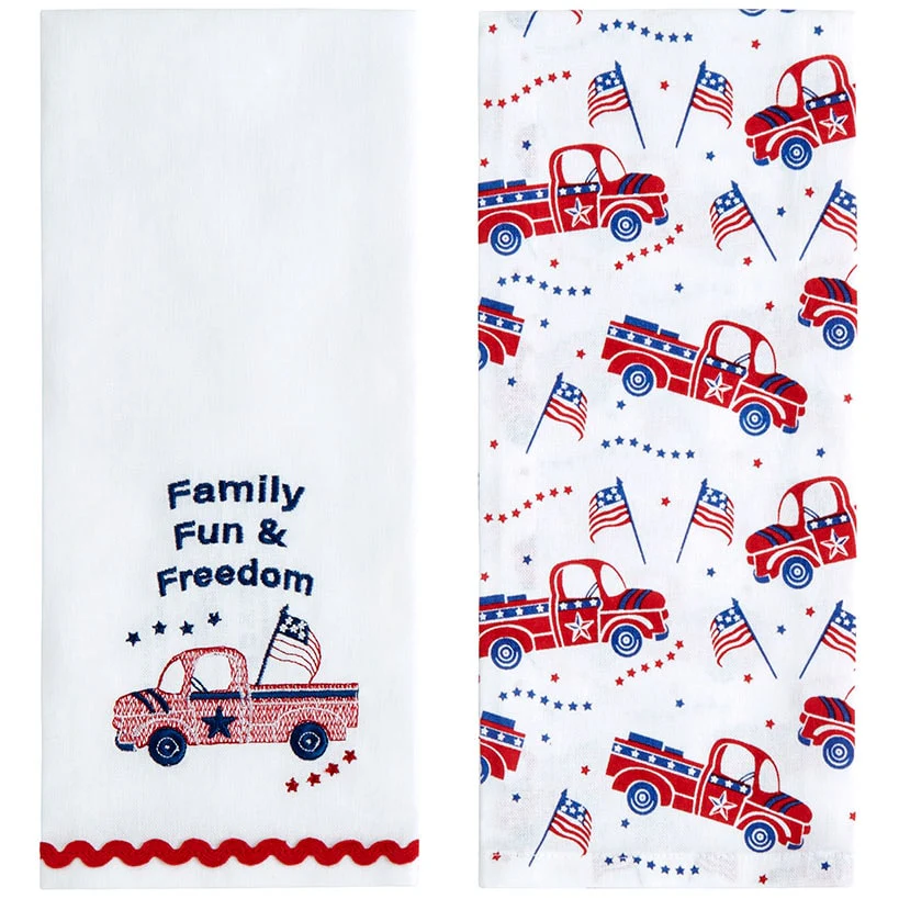 Americana Embroidered Kitchen Towels, Set of 2 - Image 2