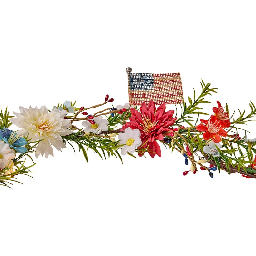 Americana Floral Swag Garland Collection - Image 3
