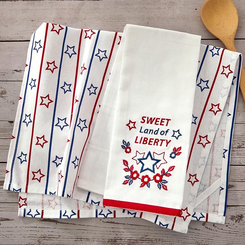 Americana Kitchen Towels Embroidered Set of 2 - Image 4