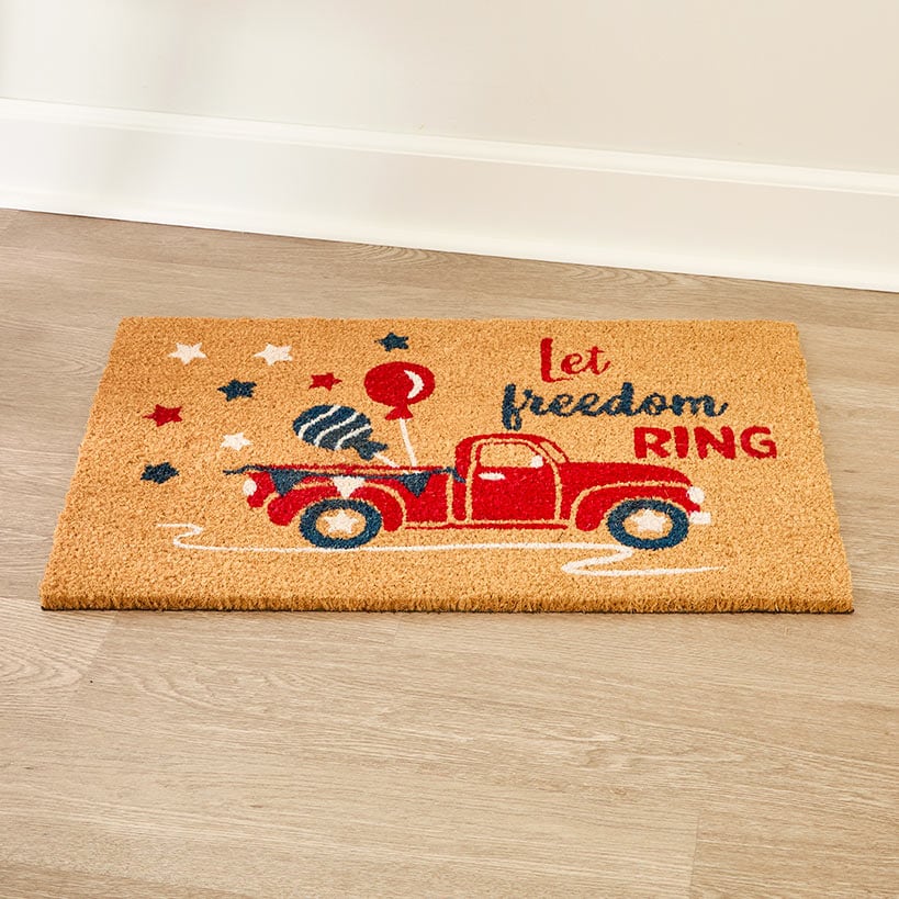 Americana Stars and Red Truck Outdoor Coir Doormat