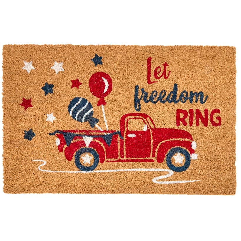 Americana Stars and Red Truck Outdoor Coir Doormat - Image 2
