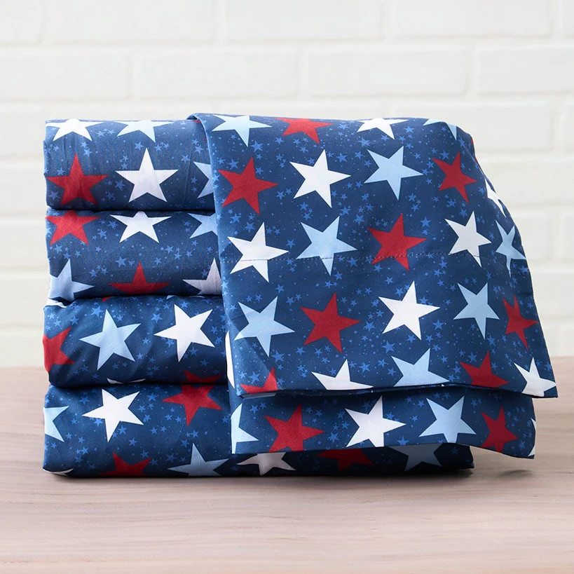 Americana Stars and Stripes Ultra-Soft 4-Pc. Sheet Set, Full/Queen or King - Image 4