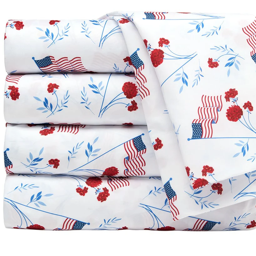 Americana Stars and Stripes Ultra-Soft 4-Pc. Sheet Set, Full/Queen or King - Image 6