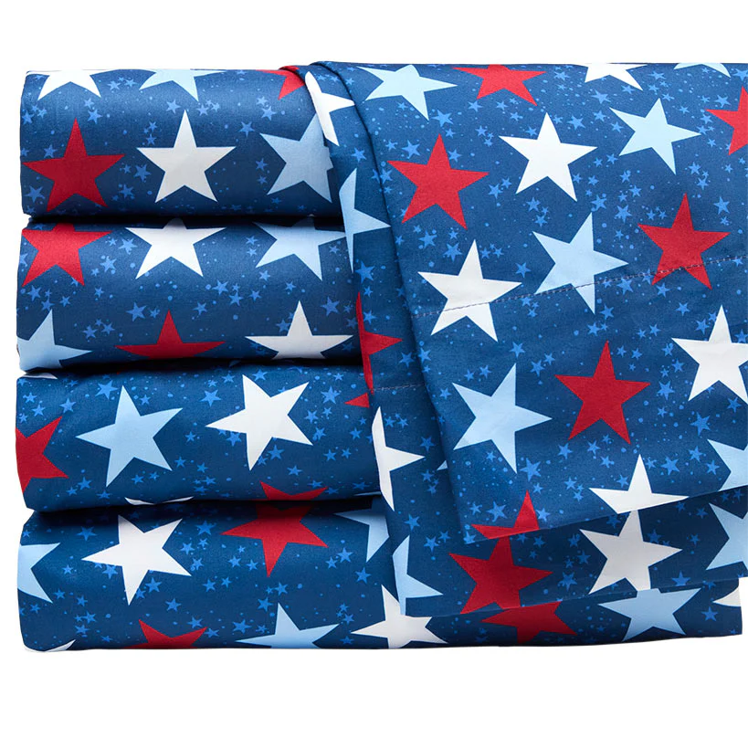 Americana Stars and Stripes Ultra-Soft 4-Pc. Sheet Set, Full/Queen or King - Image 7