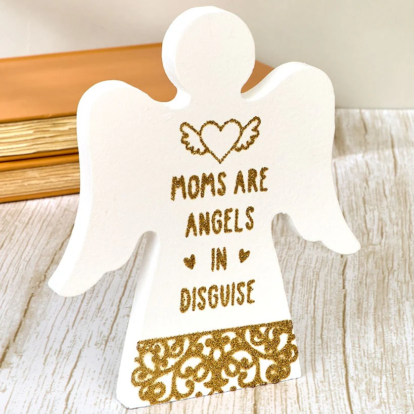 Angel Wooden Block Sign With Gold Sentiment - Image 3
