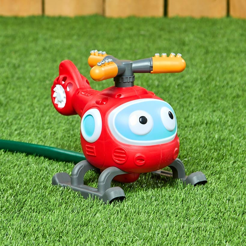 Baseball Helicopter Water Sprinkler 2-In-1 Outdoor Lawn Game Play Set - Image 3