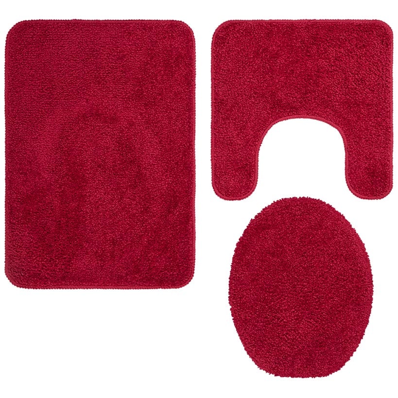 Bath Rug Set with Anti-Skid Backing: Bath Mat, Contour Rug, Lid Cover - Image 4