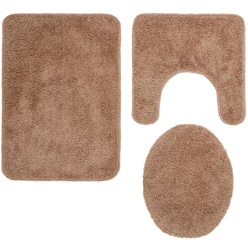 Bath Rug Set with Anti-Skid Backing: Bath Mat, Contour Rug, Lid Cover - Image 5