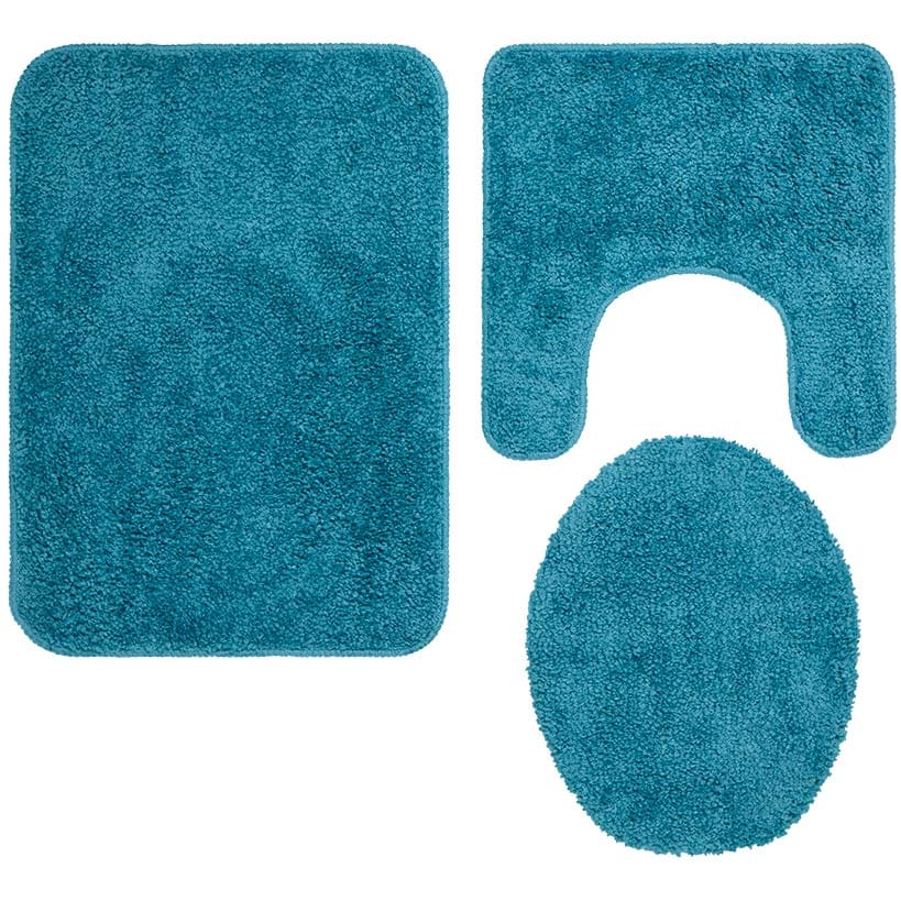 Bath Rug Set with Anti-Skid Backing: Bath Mat, Contour Rug, Lid Cover - Image 7