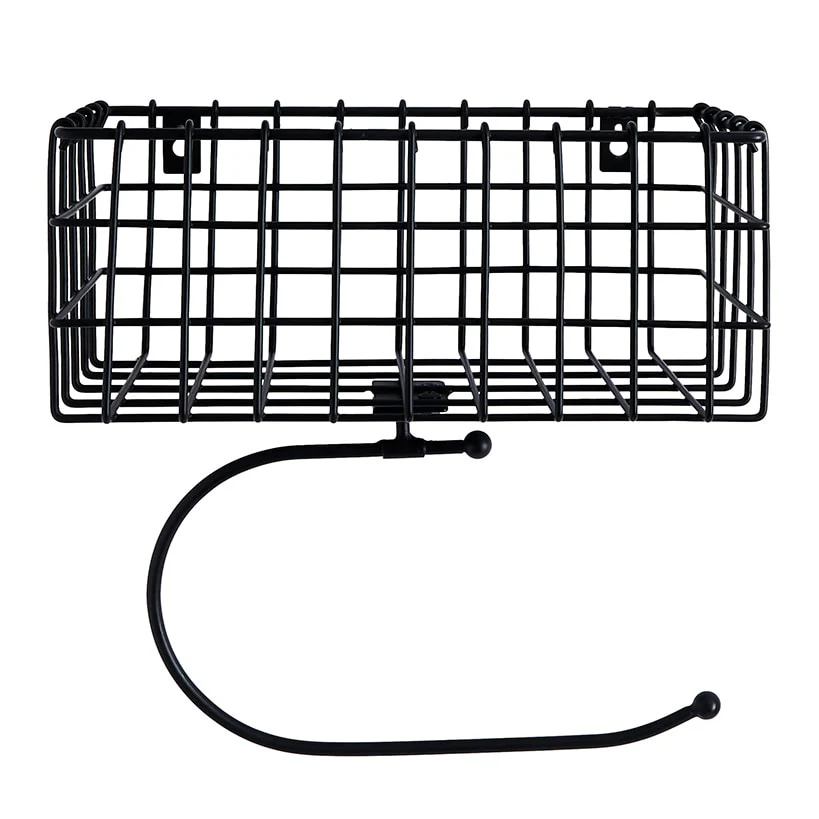 Bathroom Toilet Paper Holder or Towel Holder with Storage Shelf - Image 4