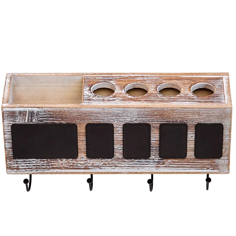 Bathroom Wooden Toothbrush Holder with Chalkboard Labels - Image 4