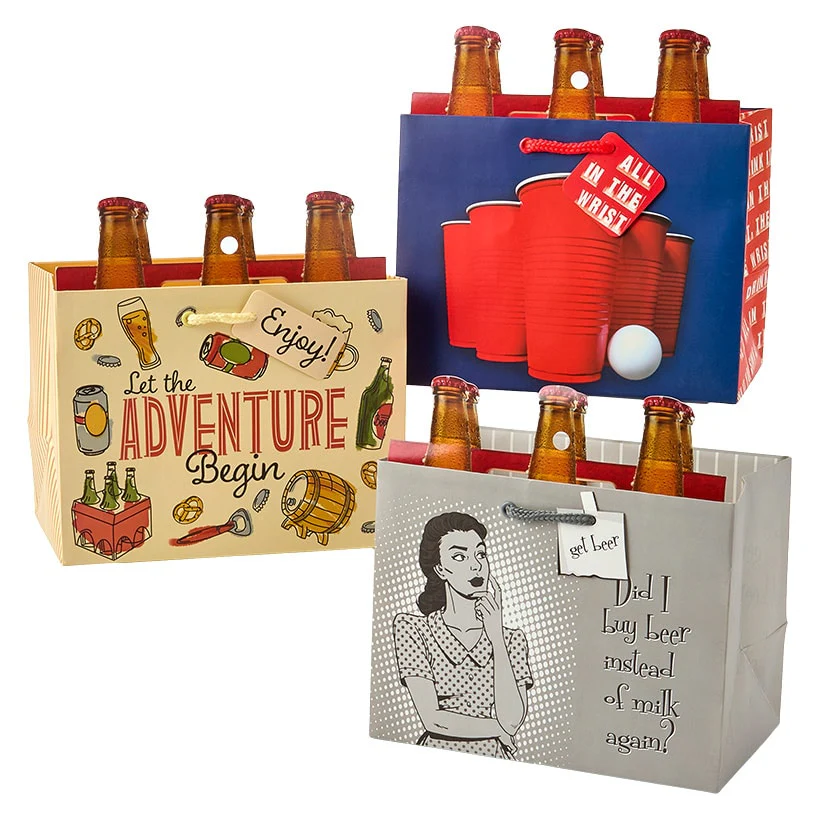 Beer Bottle Gift Bag Set - 3-Pk. - Image 7
