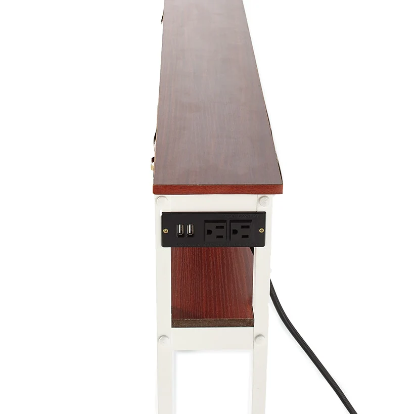 Behind-the-Sofa Long and Narrow Console Table with USB Port and Outlet - Image 3