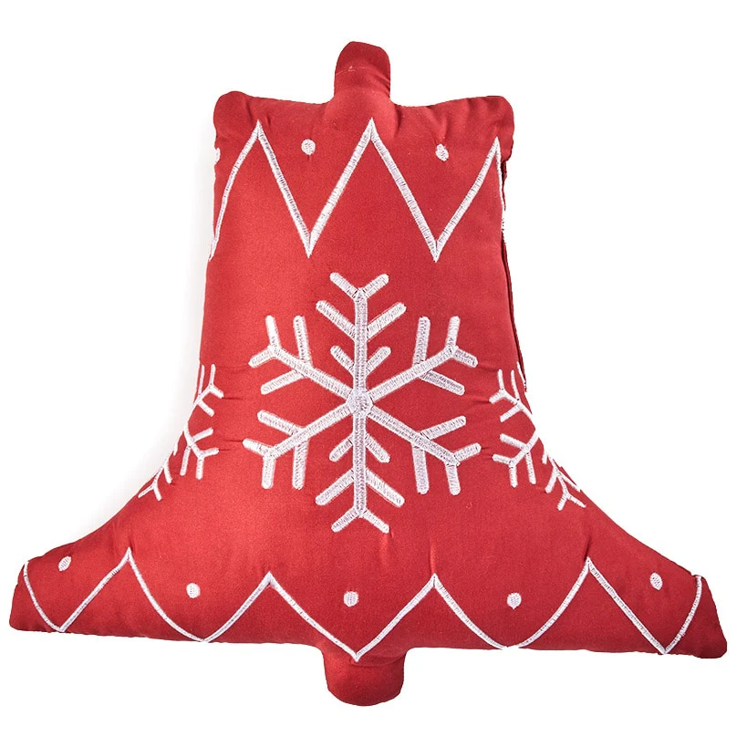 Bell Shaped Accent Pillow with Snowflakes