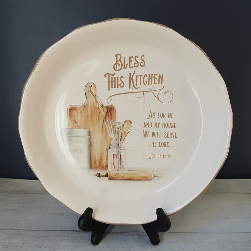 Bless This Kitchen Religious Decor - Pie Plate or Kitchen Prayer Plaque - Image 3