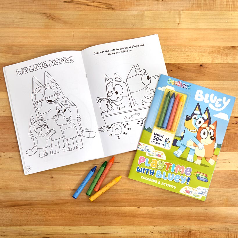 Bluey Activity 48 Page Soft Cover Books With Stickers Or 4 Crayons - Image 4