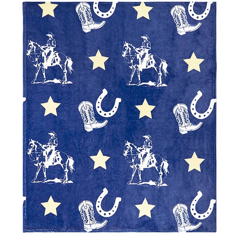 Buckaroo Cowboy 50" x 60" Fleece Plush Throw - Image 2