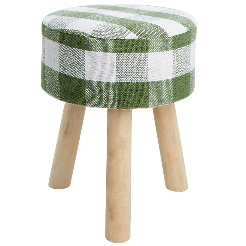 Buffalo Check Round Footstool Ottoman - Image 6