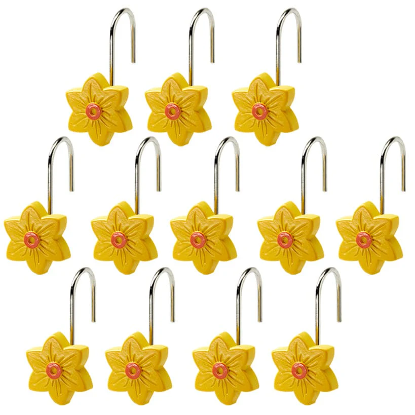 Buffalo Plaid Green Valance or Daffodil Shower Hooks Set of 12 - Image 5