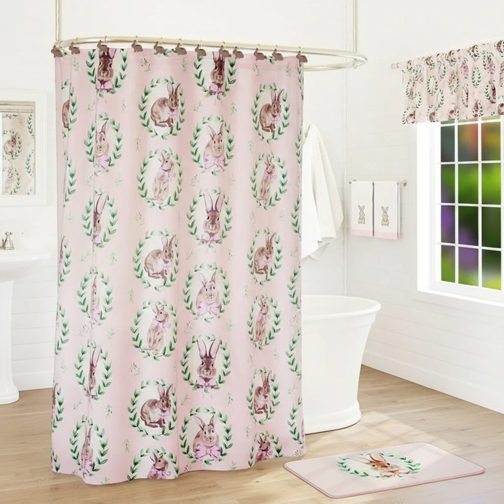 Bunnies and Bows Shower Curtain - Image 2