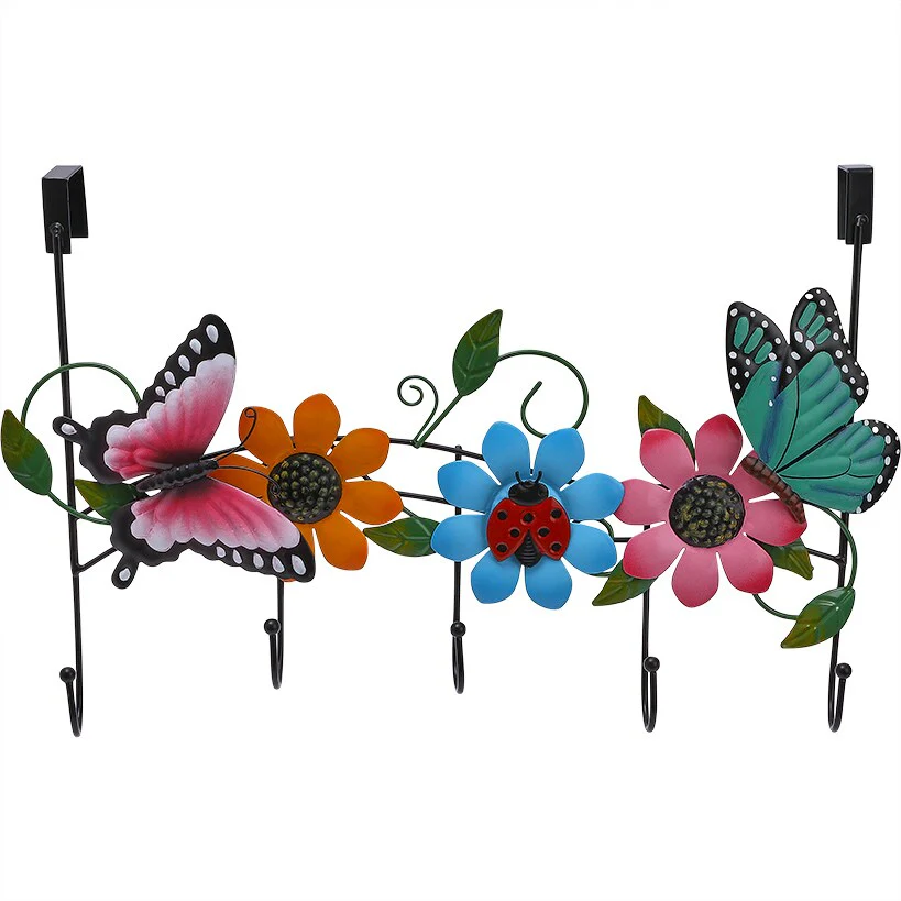 Butterflies and Flowers Metal Over-the-Door Organizer Bathroom Bedroom Closet - Image 3