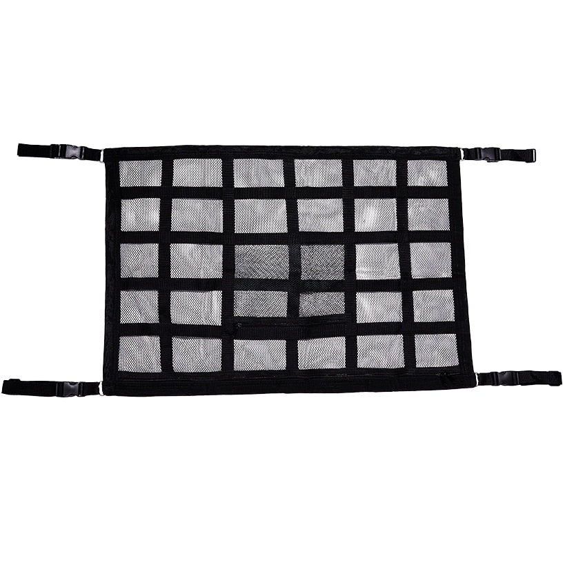 Car Ceiling Cargo Mesh Net With 2 Separate Pockets 1 Zippered - Image 4