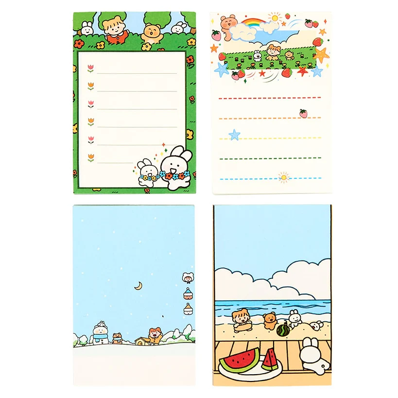 Cartoon Memo Writing Notepads - Set of 4 - Image 2