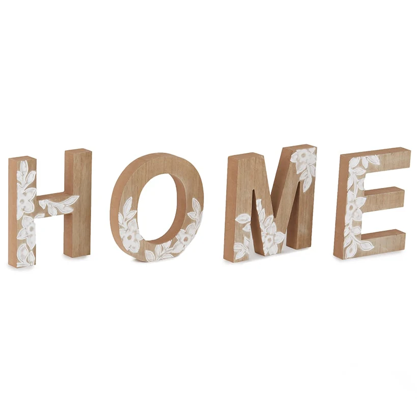 Carved Wood Home Letters with Floral Designs - Image 4