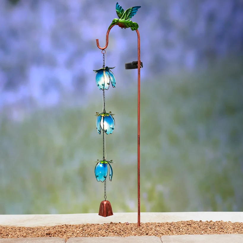 Cascading Flower Solar Garden Stake - Butterfly or Hummingbird - Image 3