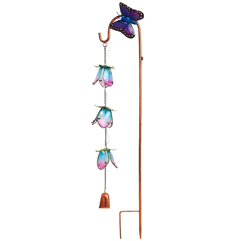 Cascading Flower Solar Garden Stake - Butterfly or Hummingbird - Image 4