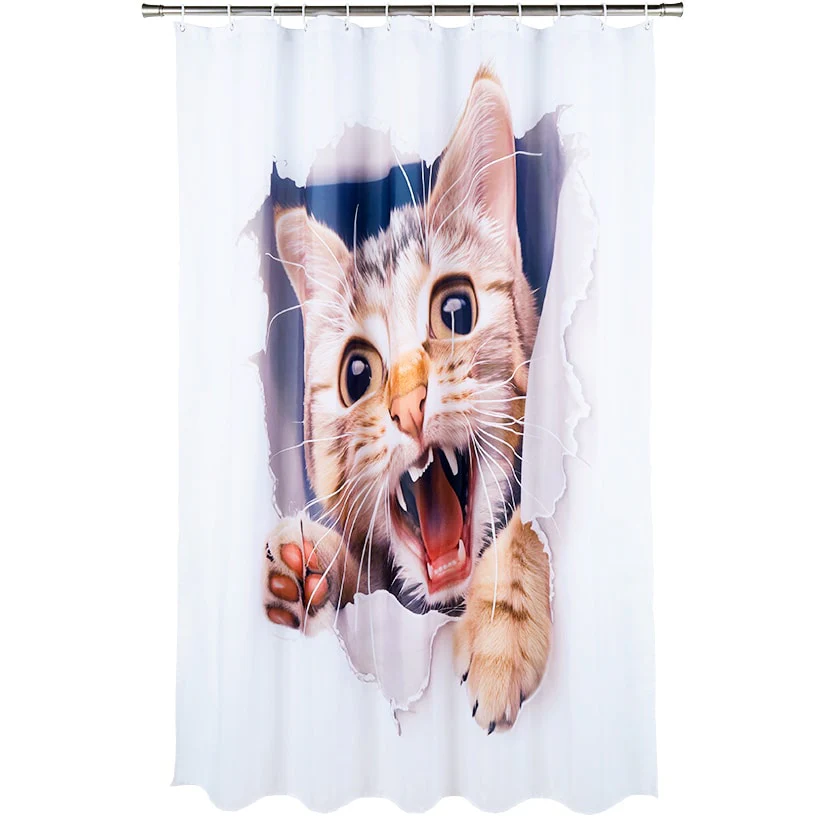 Cat Memory Foam Bath Rugs and Shower Curtain 16 Pc Set - Image 6