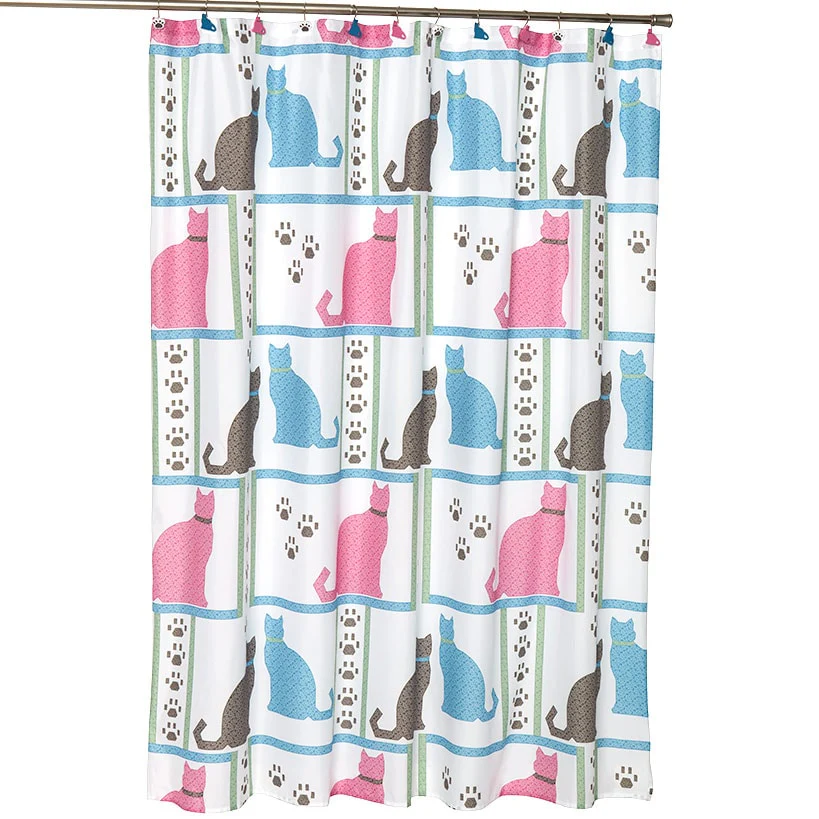 Cat Paw Print Shower Curtain or Valance - Image 3