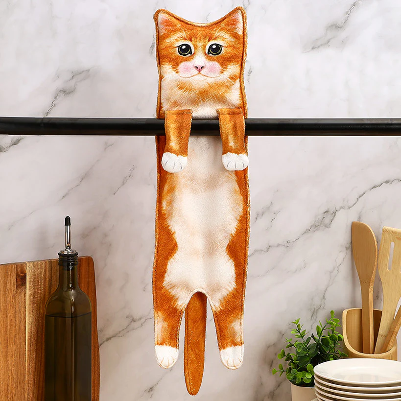 Cat Shaped Decorative Soft And Absorbent Hanging Kitchen Towel - Image 3
