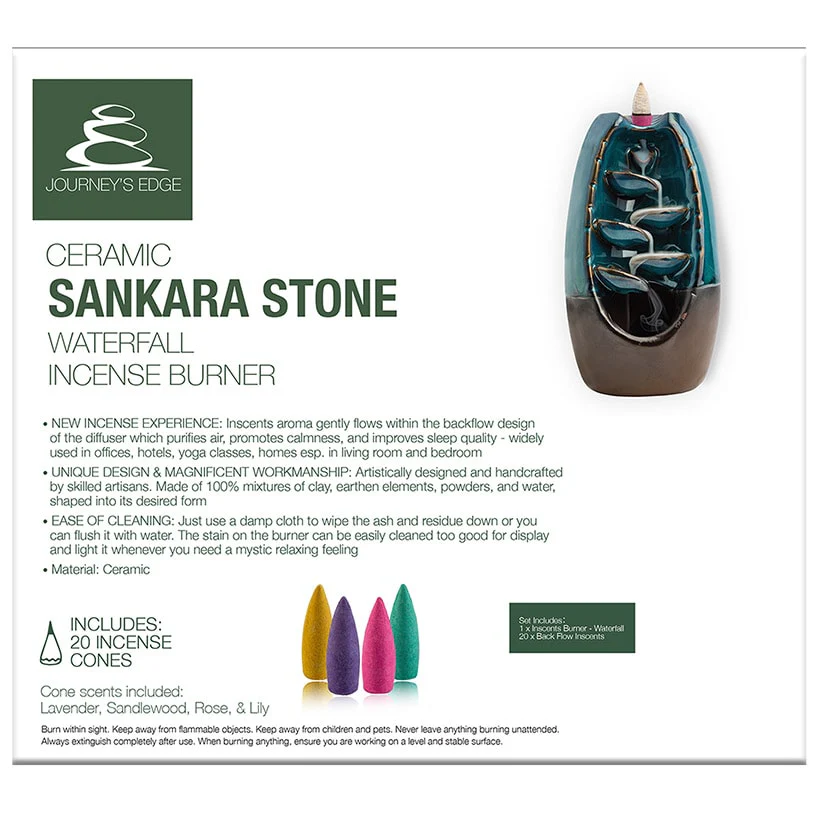 Ceramic Sankara Stone Waterfall Incense Burner or 100 Incense Cones - Image 4