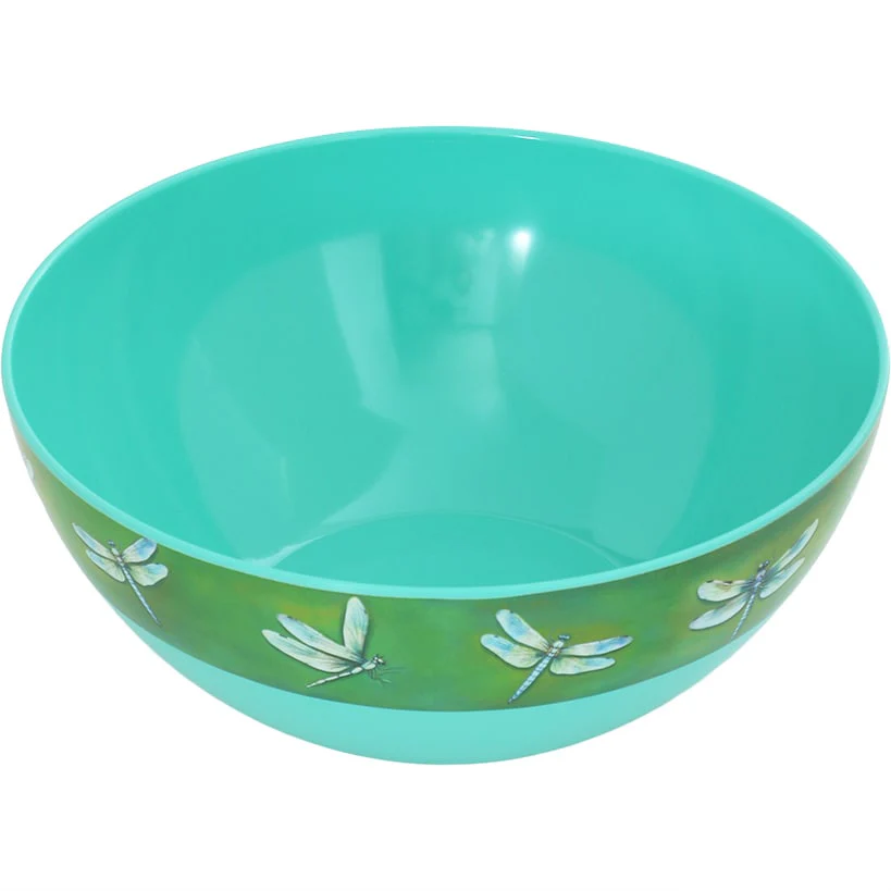 Charming Green Dragonfly Salad Bowl in Melamine - Image 3