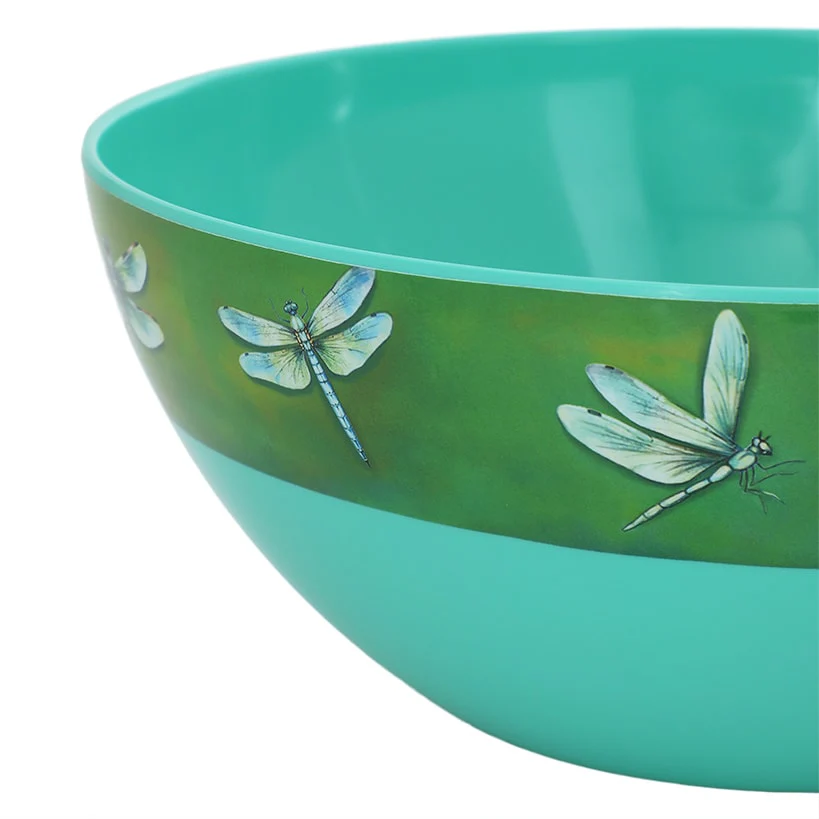 Charming Green Dragonfly Salad Bowl in Melamine - Image 4