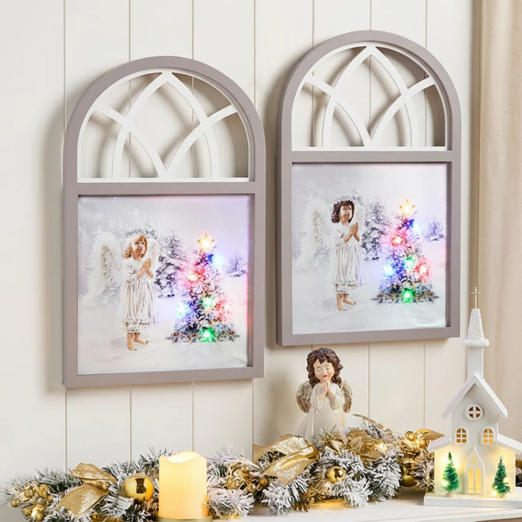 Christmas Angel Framed Lighted Wall Art