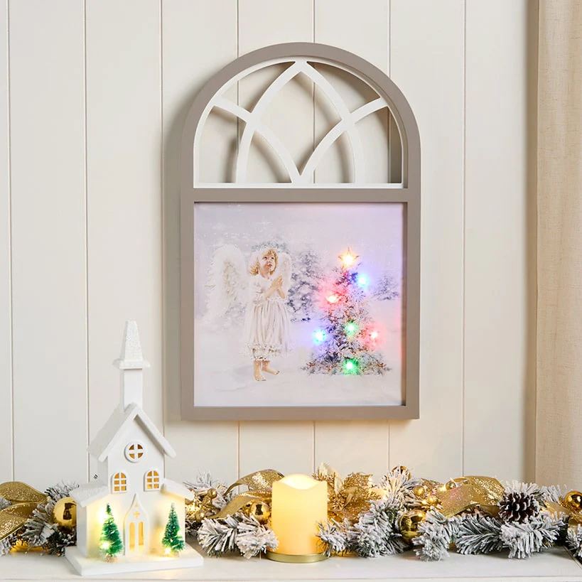 Christmas Angel Framed Lighted Wall Art - Image 2