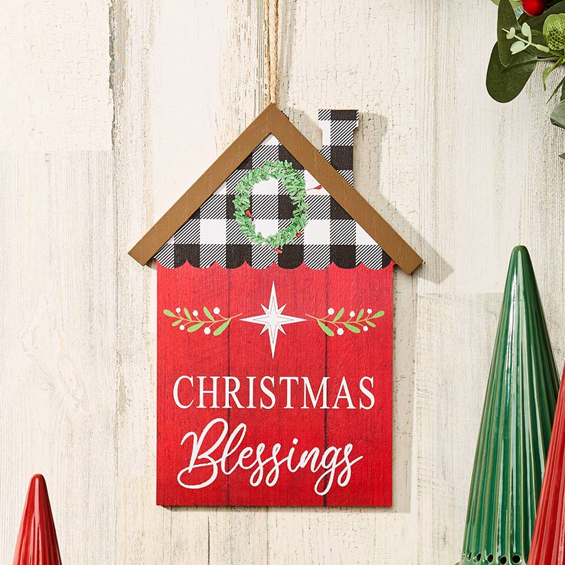 Christmas Hanging Home Sentiment Wall Decor - Blessings or Christmas - Image 3