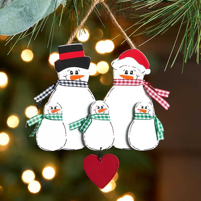 Christmas Personalized Snowman Family Ornaments - Image 2