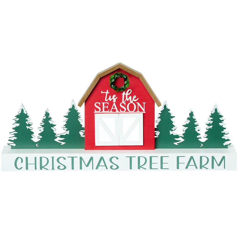 Christmas Wooden Tree Farm Tabletop Decor - Image 3